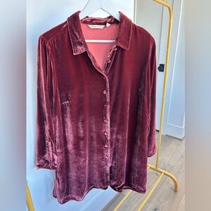 Soft Surroundings velvet button down tunic size M